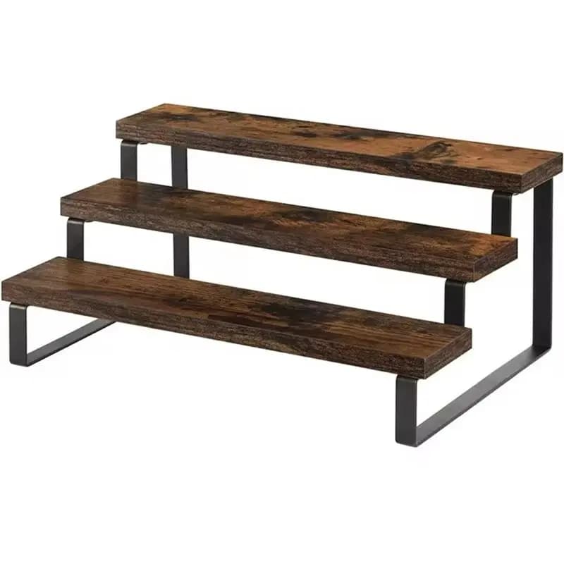 Espositore a 3 livelli in legno ABU - Porta cupcake, profumi, trucchi, spezie da cucina, organizer da banco