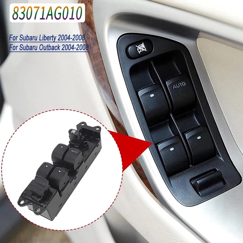 Interruttore di Controllo Finestrino Anteriore Destro per Subaru Legacy Outback 2004-2008, Guida a Destra, 83071AG010