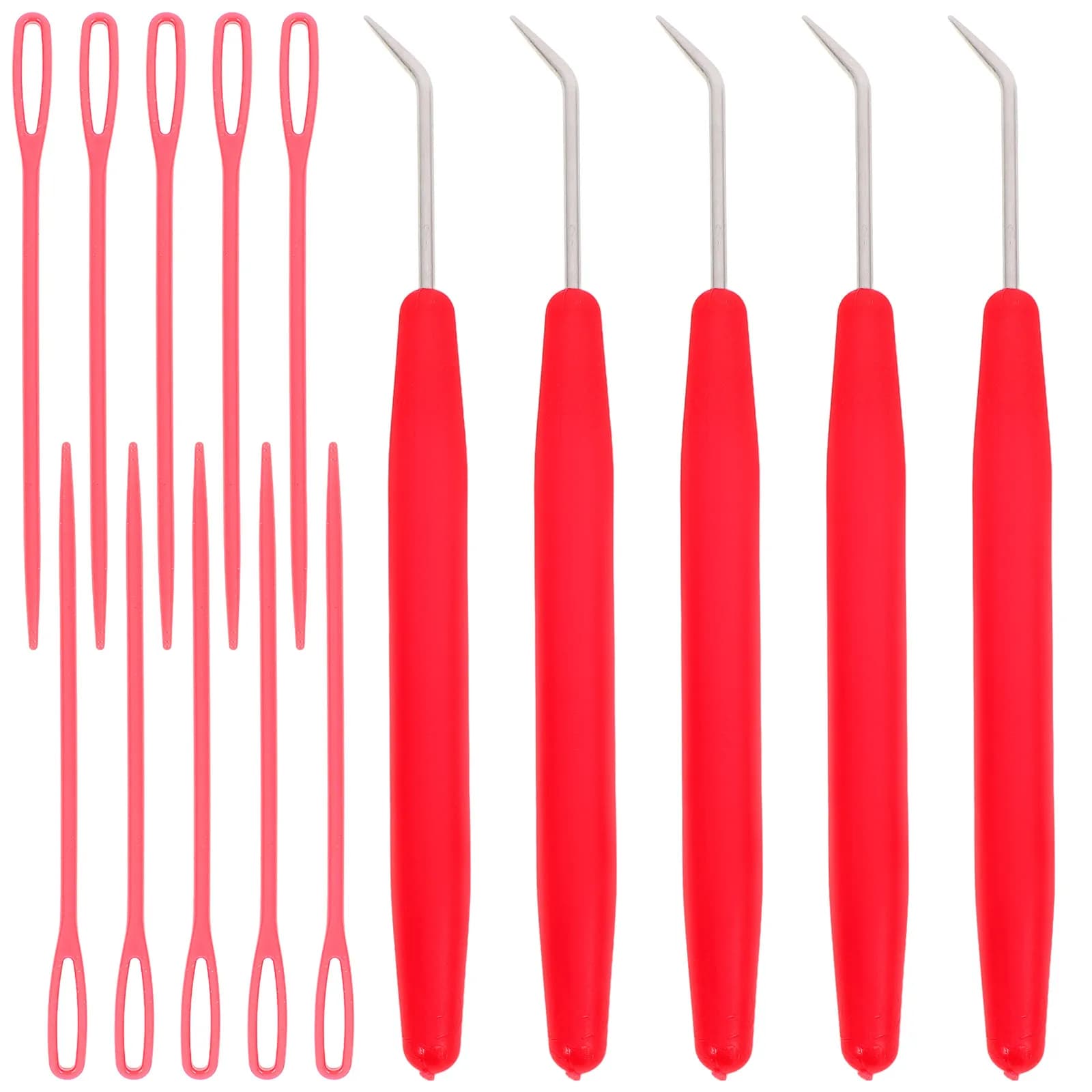 Set di 15 Ferri da Uncinetto con Manico in Plastica e Punte in Acciaio Inox per Maglioni, Sciarpe, Cappelli, Guanti e Lavori Fai-da-Te