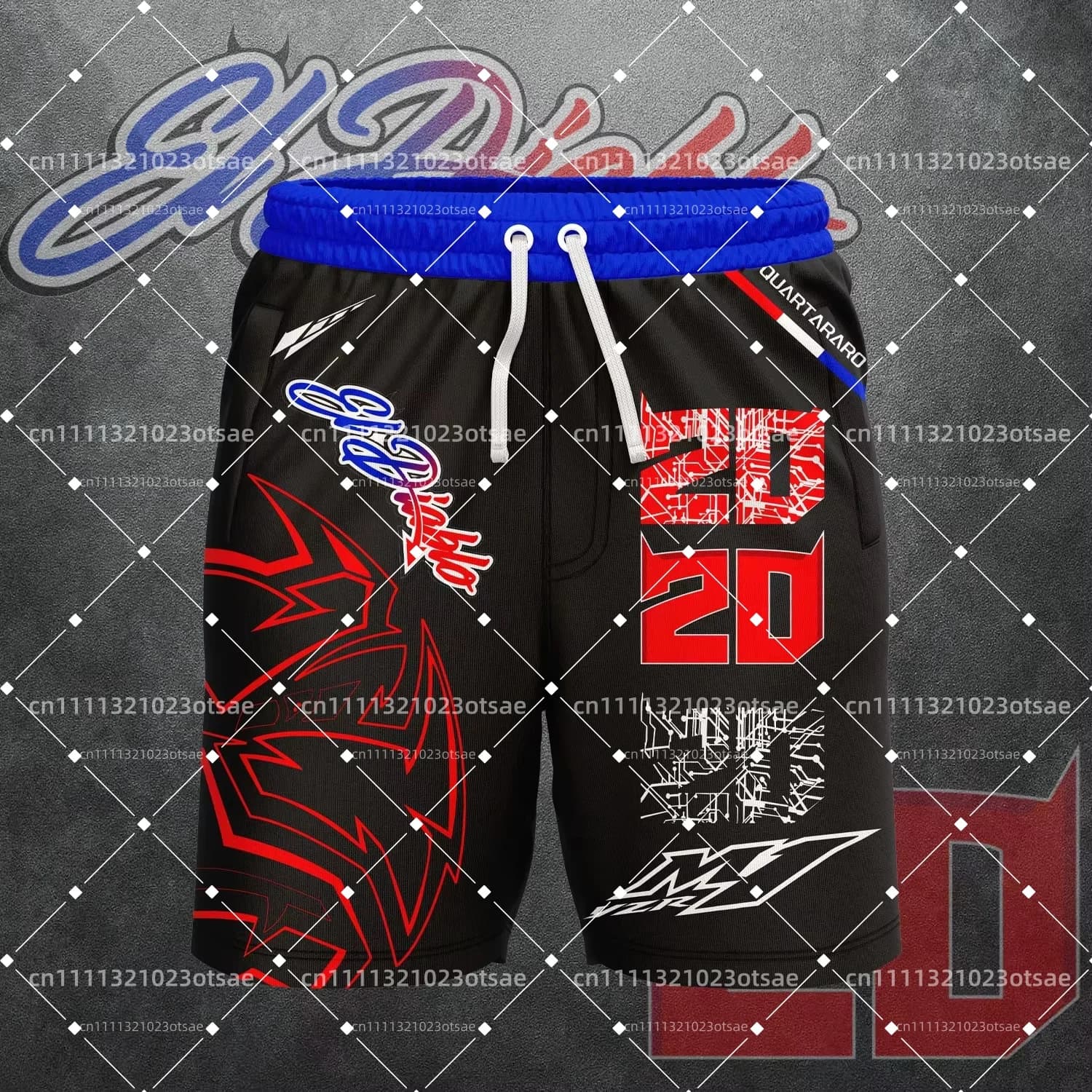 26 new Fabio Quartararo # 20 unisex off-road motorcycle, off-road bicycle riding shorts breathable loose oversized casual shorts
