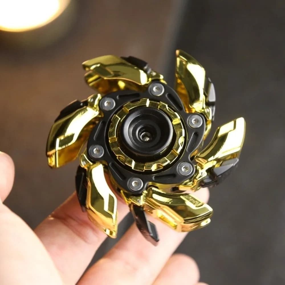 Mood Buster Mechanical Fidget Spinner Premium Alloy Deformable Gyro Smooth Spin Magnetic Metal Spinning Office Relaxation