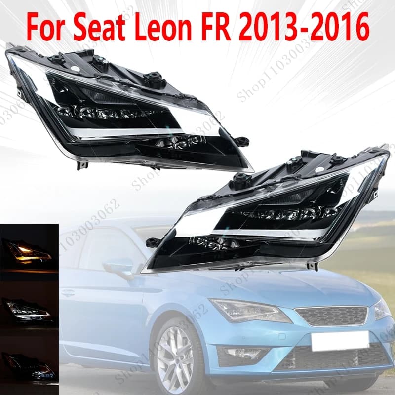 Gruppo faro a LED per Seat Leon FR 2013-2016 Auto Esterno Indicatori di direzione anteriori Illuminazione Driver Luce 5F1941007B 5F1941008B