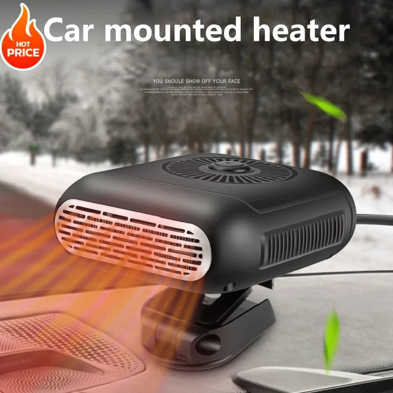 Riscaldatore per auto 12V 24V Ventilatore automatico di aria calda Ventilatore elettrico Parabrezza Disappannante Sbrinatore Rotazione Potente 2 in 1