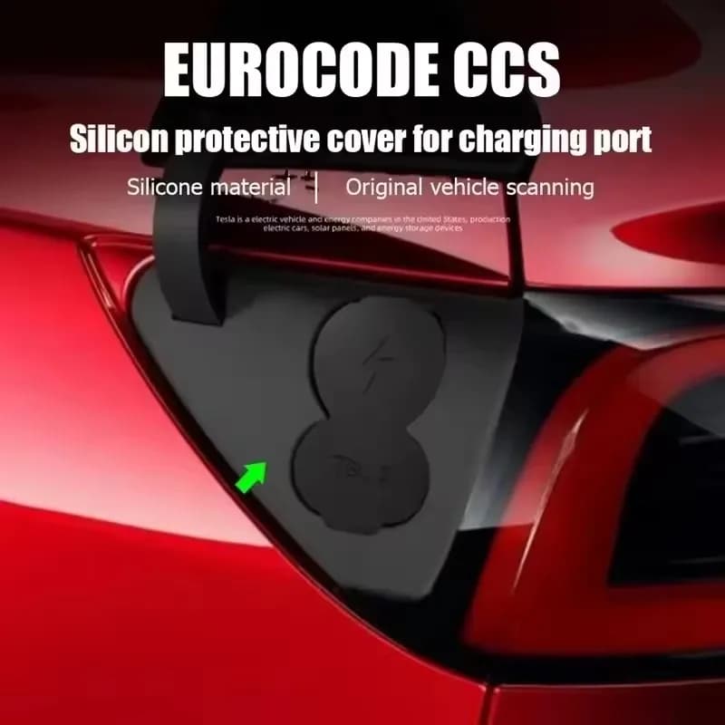 MOBIDEA CCS EU Refill Door Covers for Tesla Model 3/Y 2017-2022 Soft Silicone Anti-dust Waterproof Car Accessories
