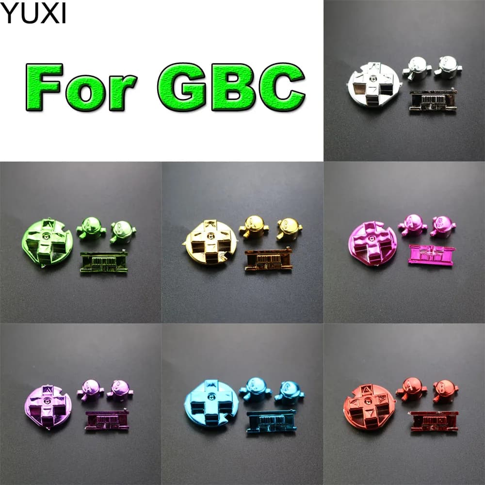 YUXI 1Set di ricambio per Gameboy Color GBC Console Buttons Kit A B D-pad Key Power On Off Button