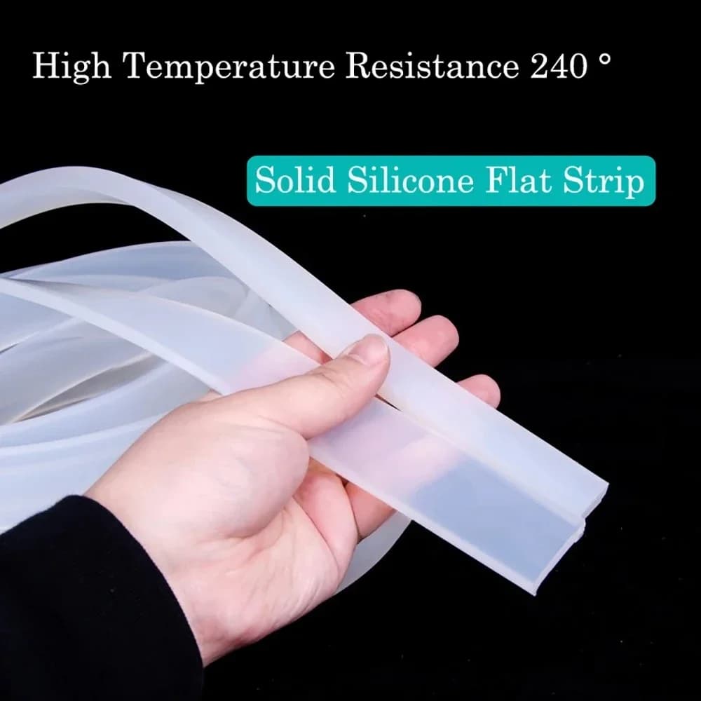 1/3/5M Flat Solid Silicone Strip High Temperature Resistant Rectangle Seal Gasket Width 10mm-60mm Thickness 1mm-5mm Plates Pads