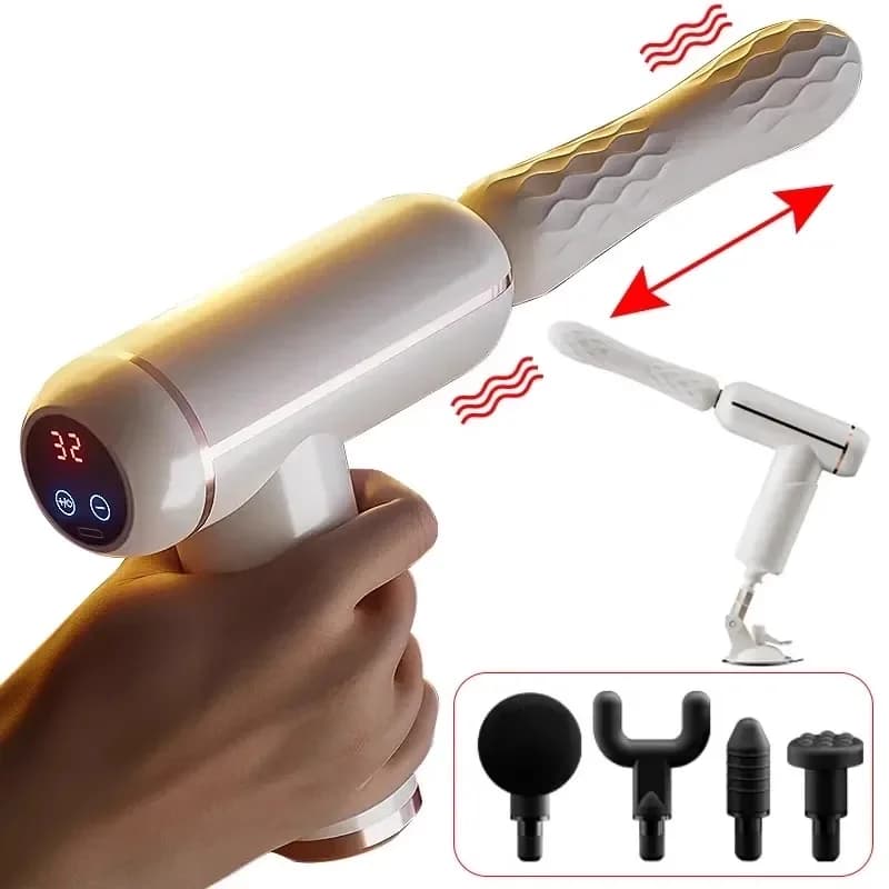 Wireless massage gun tool with portable linear actuator vibration telescopic bracket
