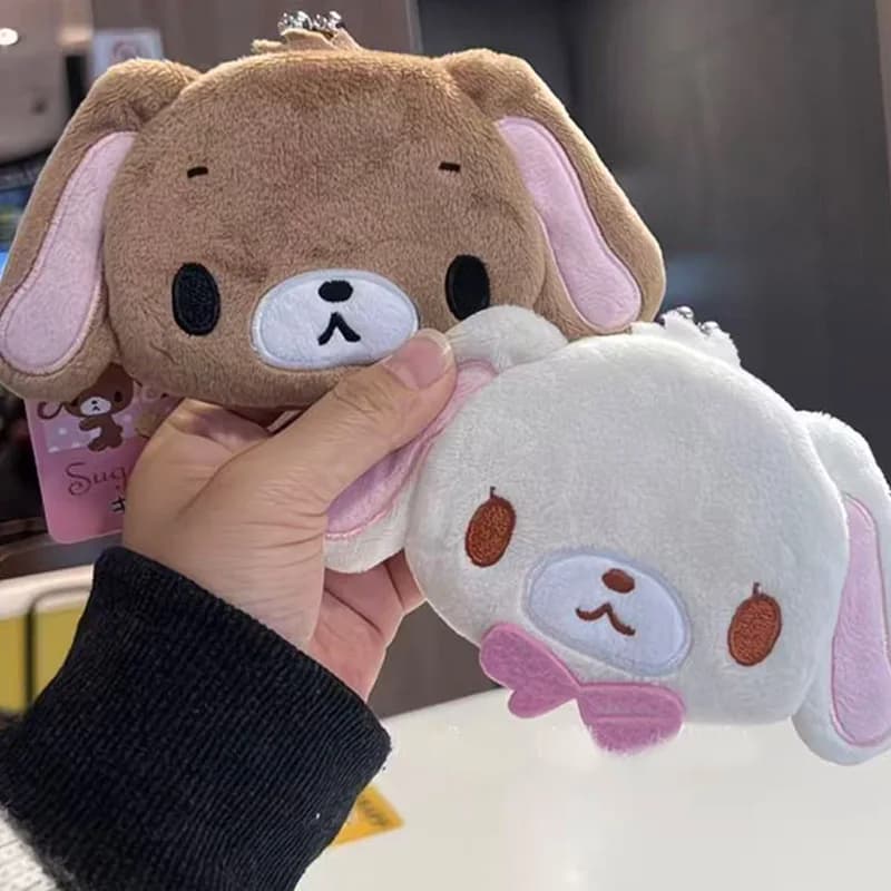Japanese Style Sugarbunnies Plush Mini Coin Purse Cartoon Plush Keychain Large Capacity Earbuds Lipstick Storage Bag Couple Gift