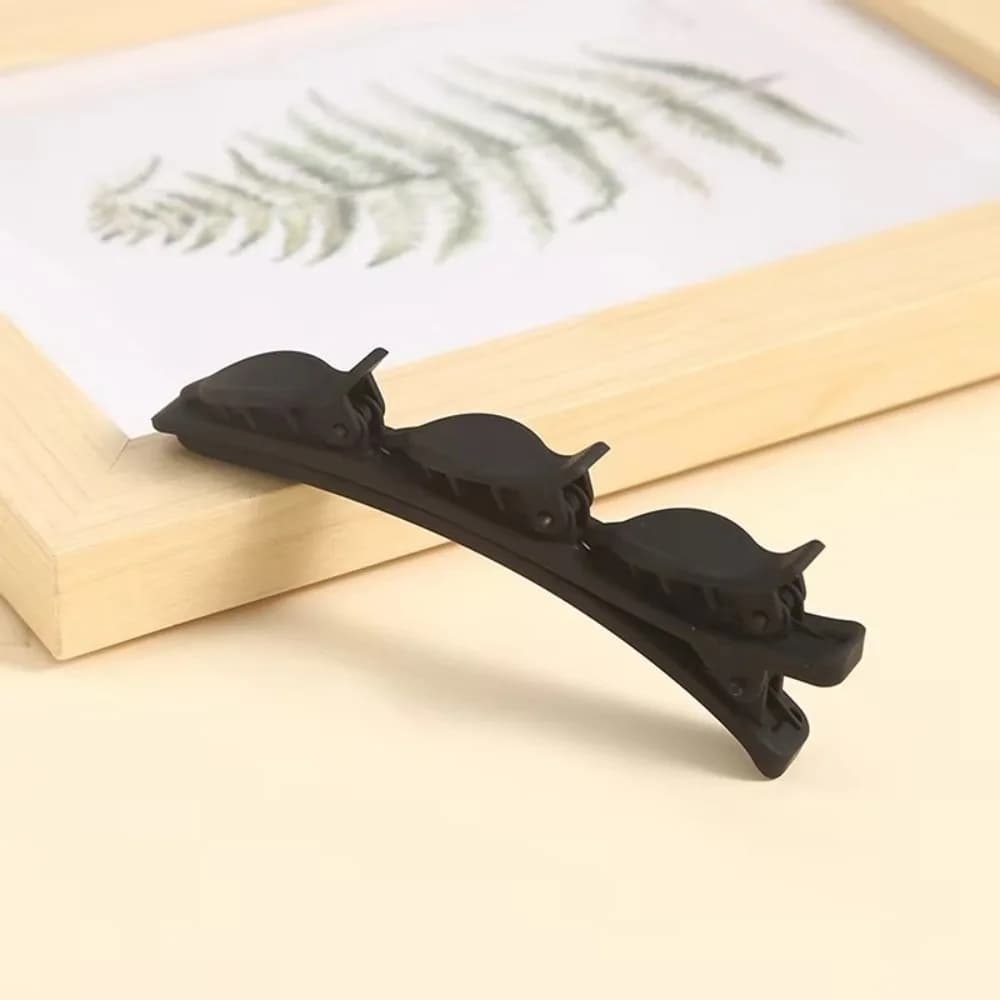 Solid Color Braided Hair Clips Double Layer Korean Style Flocking Barrettes Broken Hair Fixed Lazy Styling Hairpin for Women