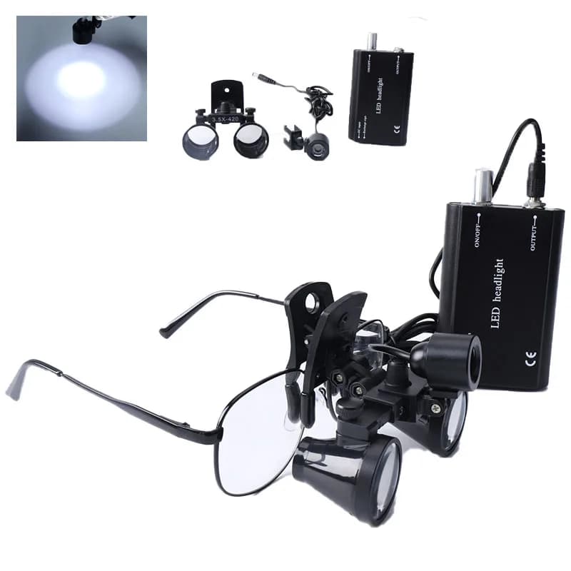 2.5X/3.5X Dental Glasses Clip Binocular Enlargement Lenten 3W/5W Dentist LED Headlight Clip Medical Lamp for Head Examination