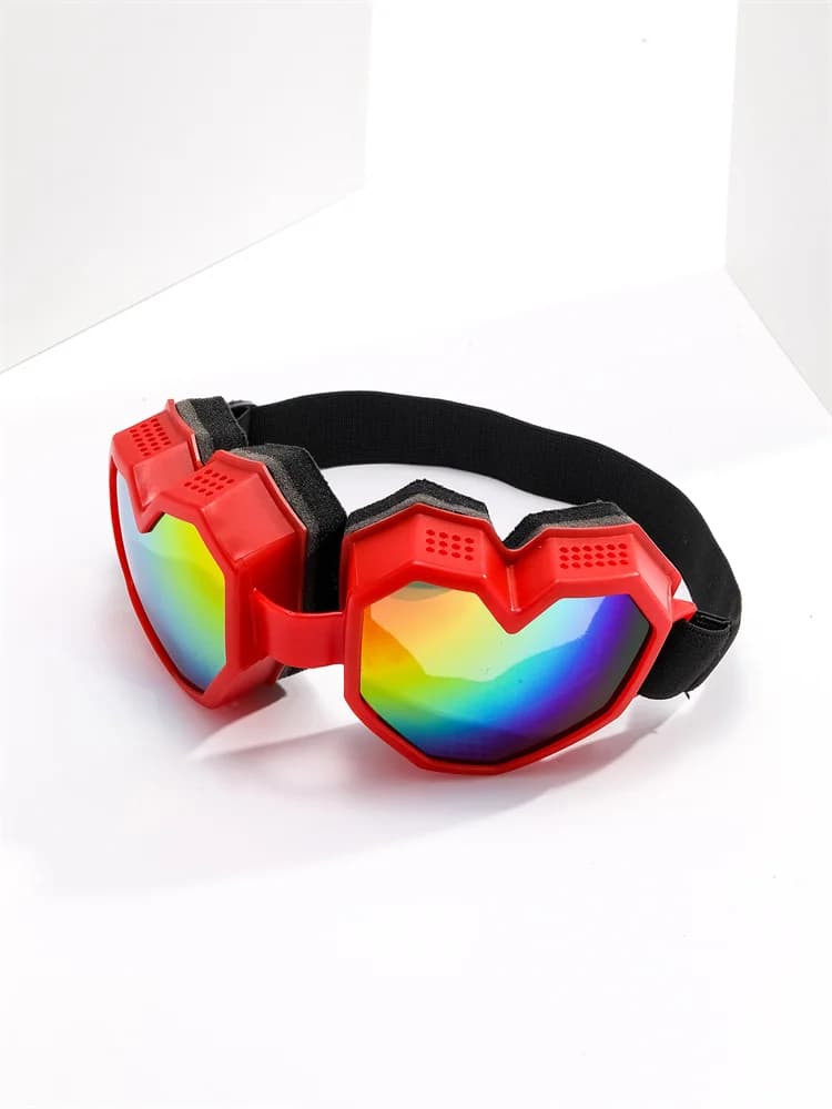 Un paio di occhiali da sole a forma di amore per PC, occhiali antivento e resistenti ai raggi ultravioletti, occhiali da sci Love.