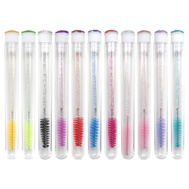 10 pezzi riutilizzabili pennello per ciglia bacchette per mascara per estensione ciglia pennelli per trucco micro trapano in cristallo tubo separato