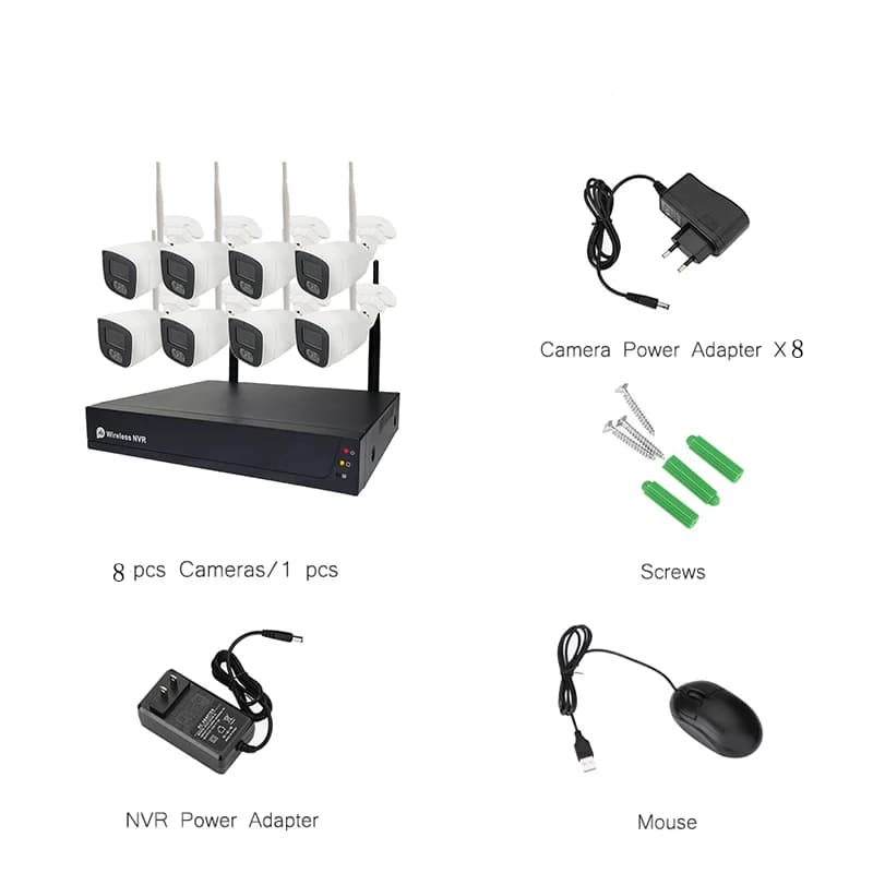 Xmeye AI Wifi Telecamera di Sicurezza Domestica 3MP 4CH 8CH Wireless Ip Cctv Sistema di Visione Notturna Esterna Telecamere Audio NVR Kit con Wifi 6