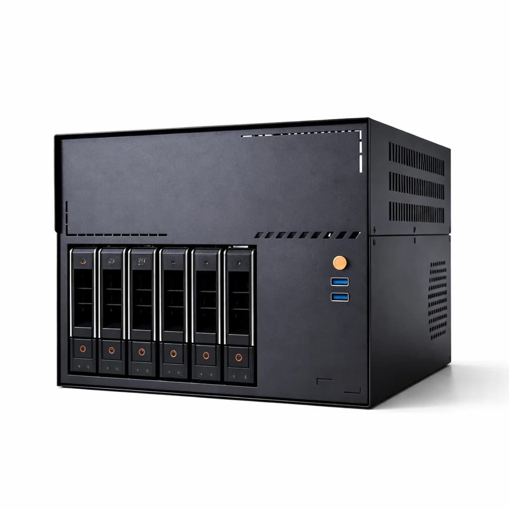 Case NAS a 6 Bay, Chassis Server MATX, Case PC Mini Tower con SATA SAS Hot Swap, Supporto Alimentatore SFX, Case per Server Domestico