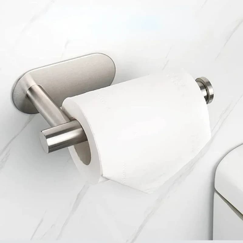 No Punching Wall Mounted Toilet Paper Holder Rustproof Anticorrosion Stainless Steel Bathroom Kitchen Roll Paper Toilet Holder