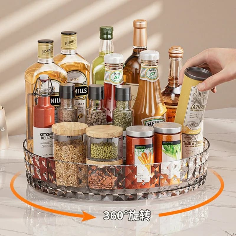 360 degree rotary dressings Kitchen spice shelf Spice shelf Spice Organizer for anti-slip locker Tray container for cosmetics