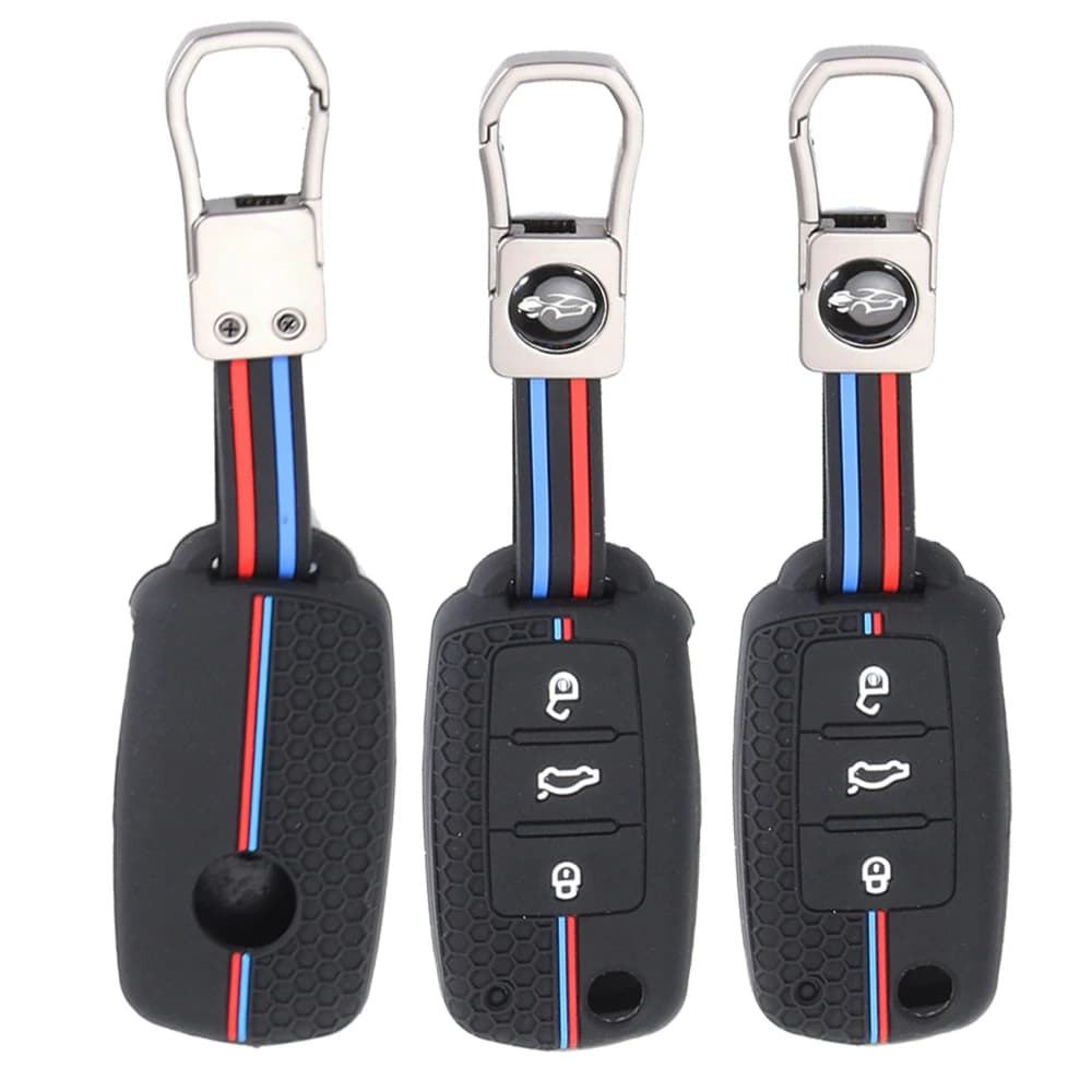 Silicone Car Key Case Key Cover For VW T5 Polo Passat Volkswagen Golf 4 5 6 Caravelle Skoda Fabia Octavia Ligier JS Seat Toledo