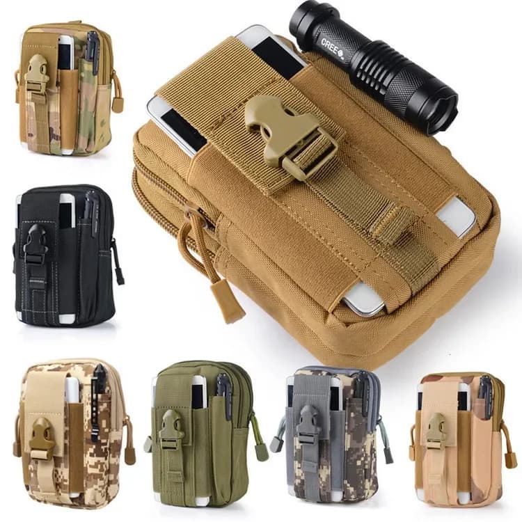 Borsa Tattica da Cintura Molle per Uomo, Marsupio Portatile per Corsa all'Aperto, Mini Borsa Tascabile per Viaggi, Campeggio ed Escursionismo