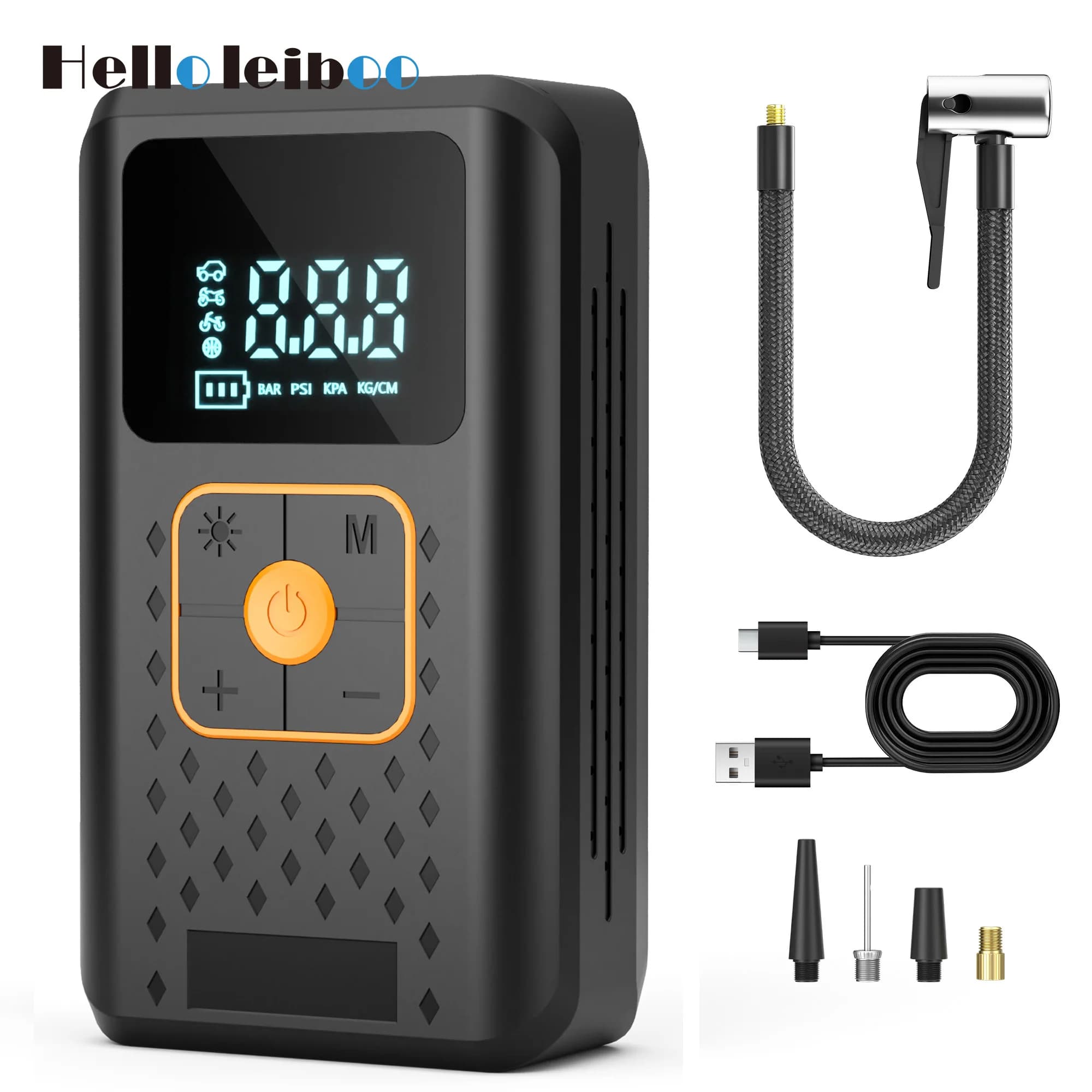 Wireless Car Air Compressor Air Pump Digital Display Electric Tire Inflator Pump for Motorcycle Bicycle AUTO Tyre with Lighting