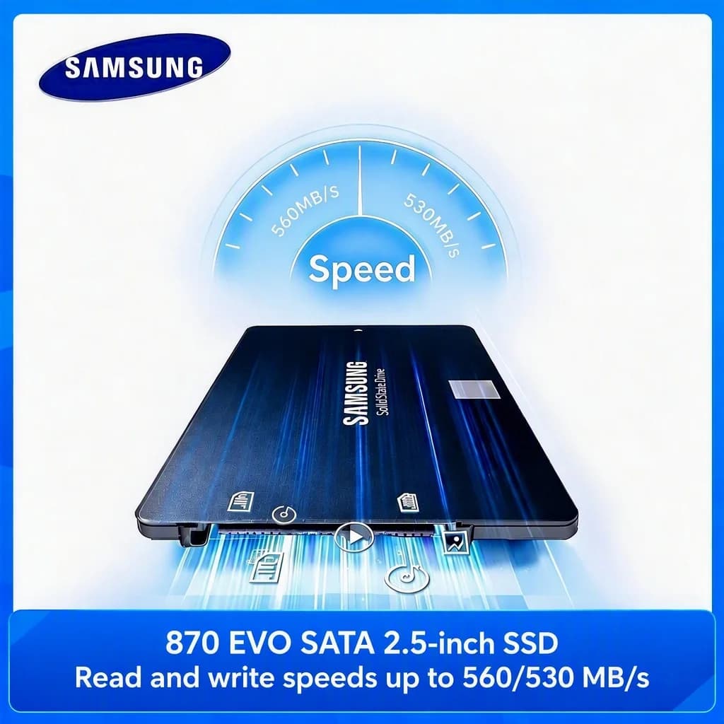 SAMSUNG SSD 870 EVO Internal Solid State Disk HDD Hard Drive SATA3 2.5 inch Laptop Desktop 1TB 2TB 250GB 500GB PC MLC Disco Duro