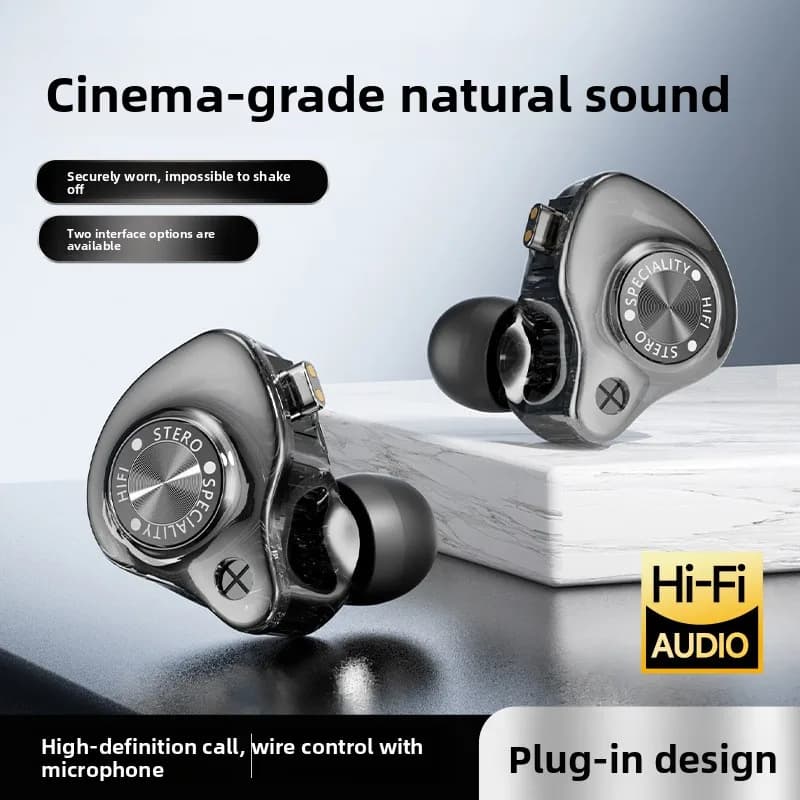 New in-ear subwoofer headset 3.5m replaceable cable detachable gaming e-sports headset typec