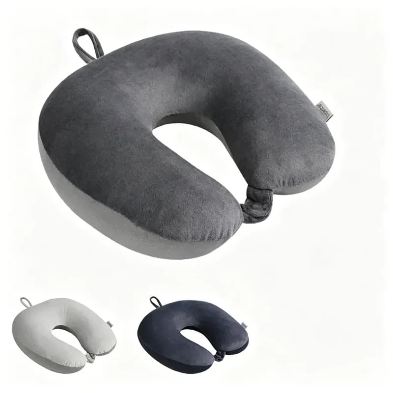U-Shaped Travel Neck Pillow – Slow Rebound Foam Particles Filler for Airplane, Car & Home Nap Comfort