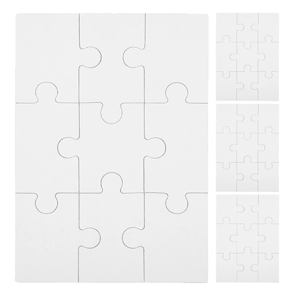 4 pezzi di puzzle in legno fai da te pezzi di puzzle per sublimazione mestiere trasferimento di calore puzzle gioco regalo idea di gioco cognitivo