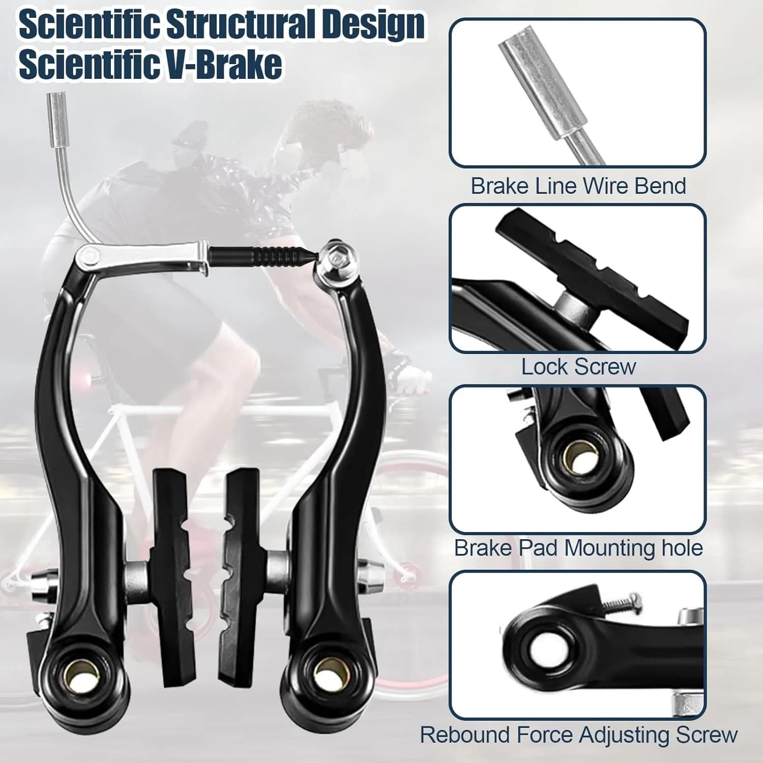 Set di sostituzione pinza freno universale per mountain bike V Set di morsetti frenanti con pastiglie freno Parti di biciclette