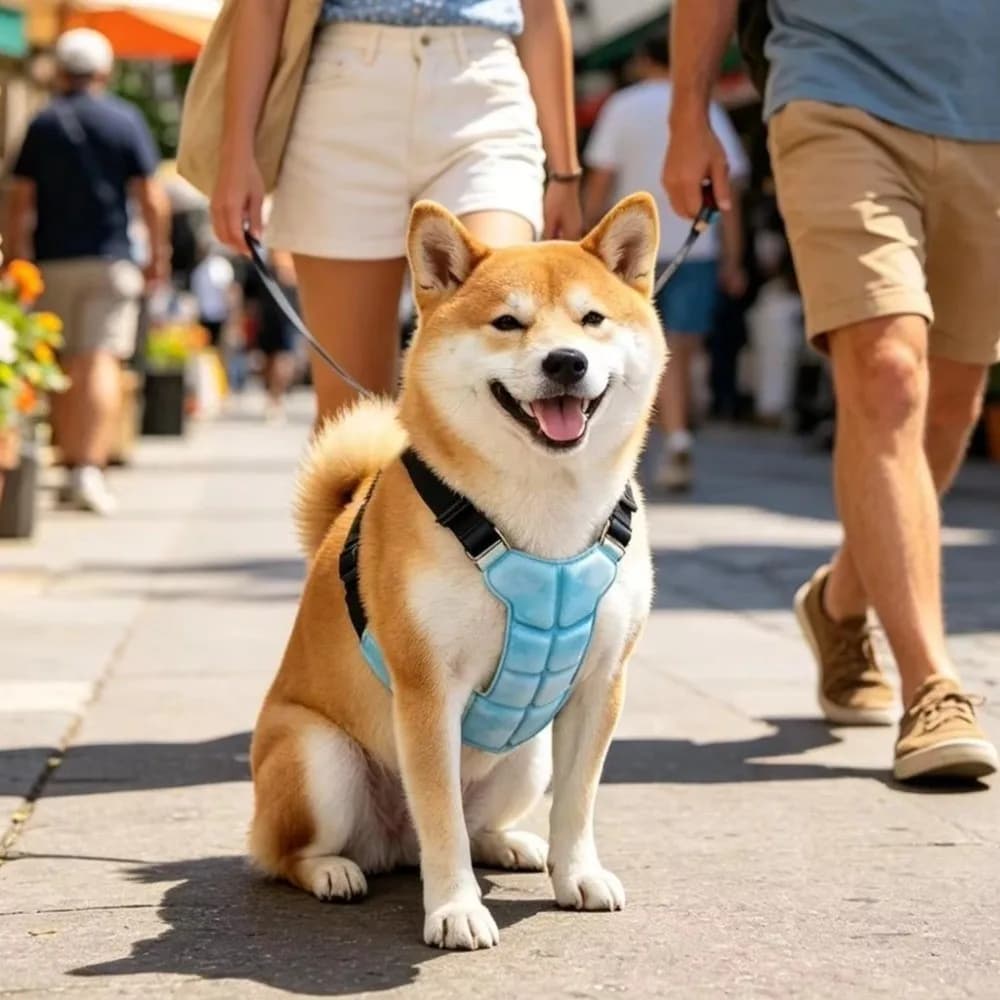 PCM Technology Pet Cooling Vest Padded Design Breathable Dog Cooling Harness Reflective Stripes Physical Cooling Pet Ice Vest
