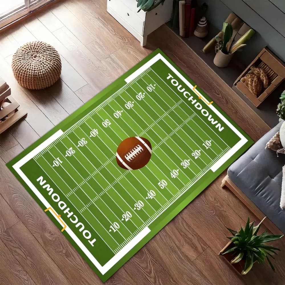 Tappeto Campo da Calcio, Tappeto Sportivo, Tappeto per Sala Giochi, Tappeto Unico, Regalo per Lui, Tappeto Area Campo da Calcio