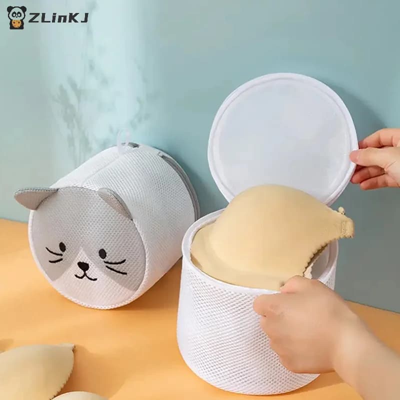 ▶ 1 pz simpatico animale coniglio borsa per il bucato anti-deformazione borsa per il lavaggio in rete per reggiseni, biancheria intima, lingerie lavatrice per uso domestico