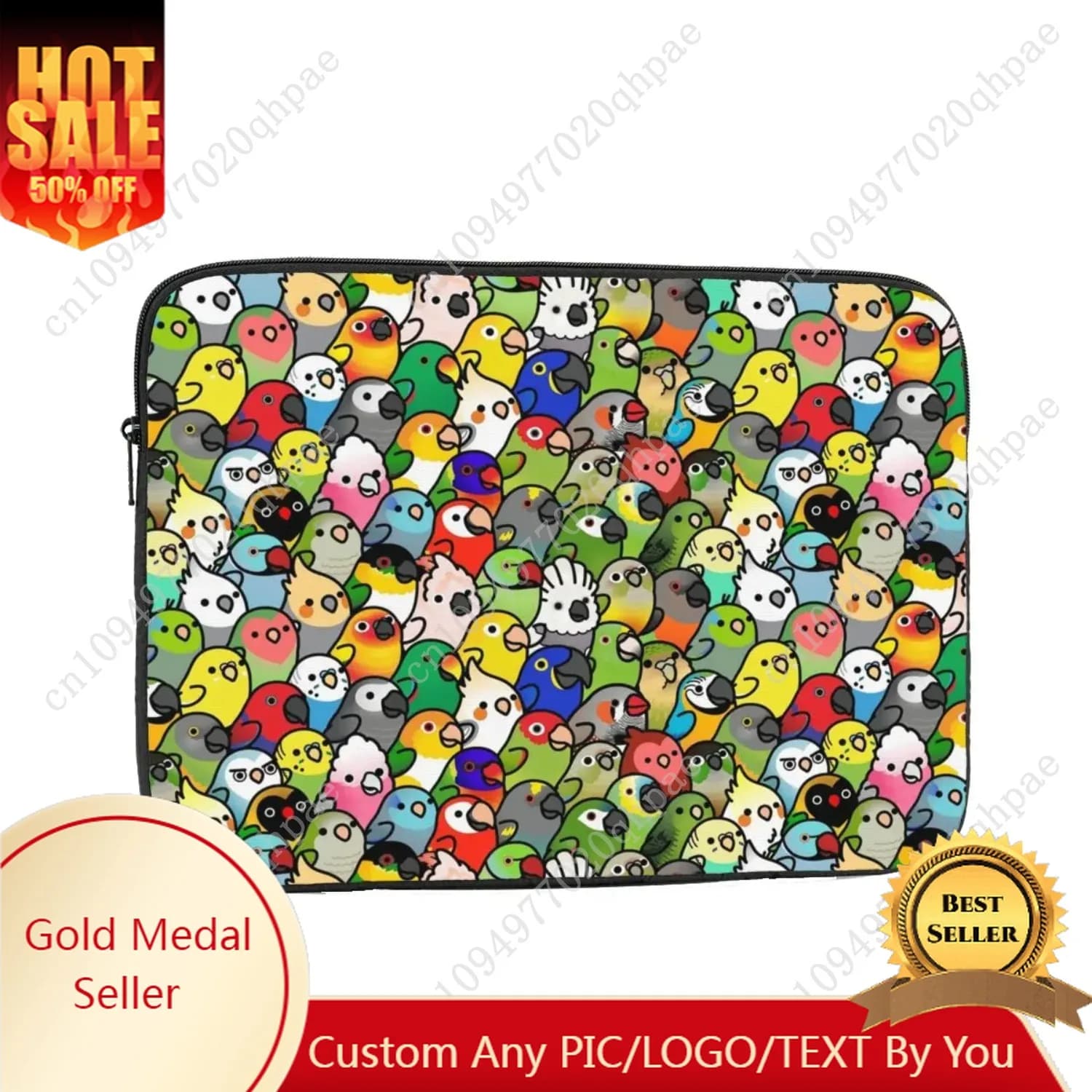 Custodia antiurto 12" 13" 15" 17" Custodia per notebook con custodia per laptop con motivo everybirdy Rainbow Birds