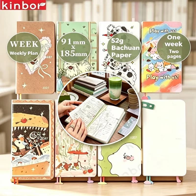 New Kinbor 52g Bachuan Paper 2027 Agenda Weekly Planner Dated Notebook Back To School Journal with To-Do List for Student