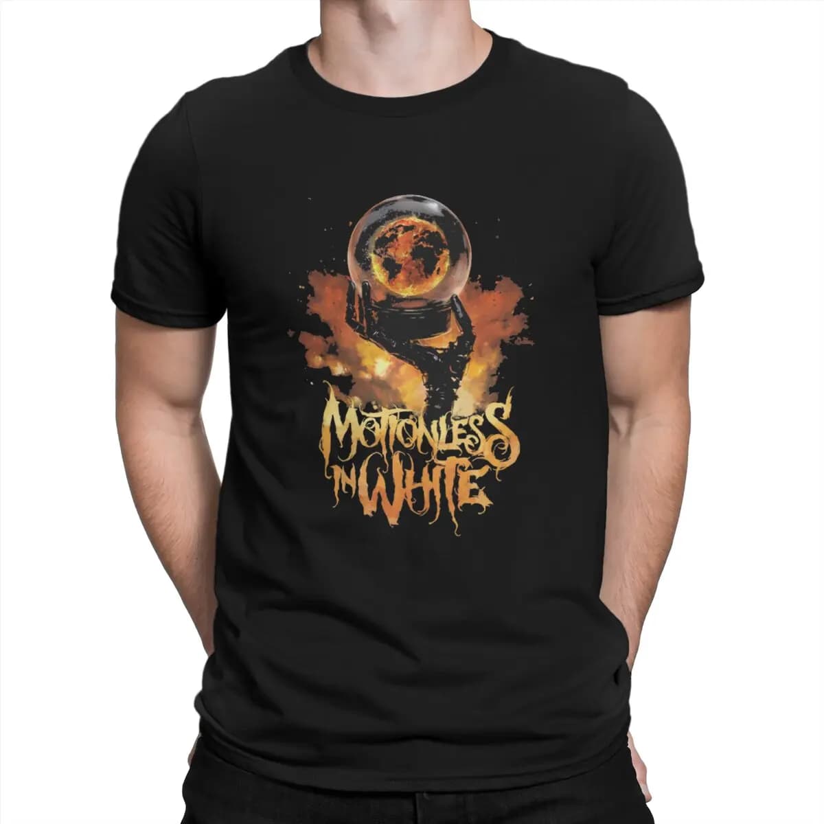 Magliette a mano Fire T-Shirt da uomo 100% cotone umorismo girocollo senza movimento In maglietta bianca abbigliamento manica corta unico