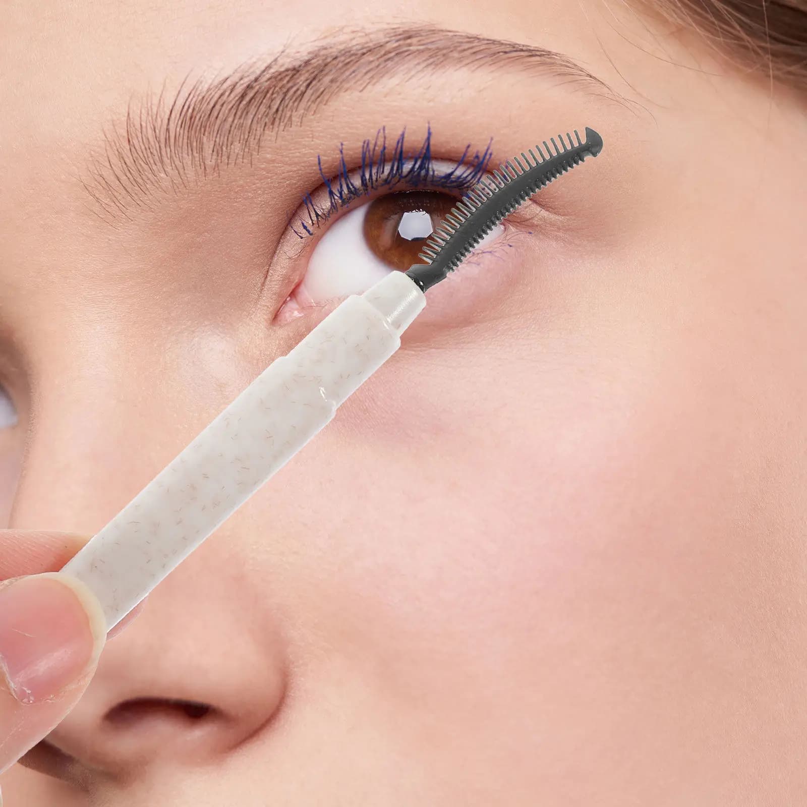 Set di 6 Pennelli per Ciglia in Silicone, Micro Spazzole per Mascara, Strumento per Separare le Ciglia e Applicare il Trucco