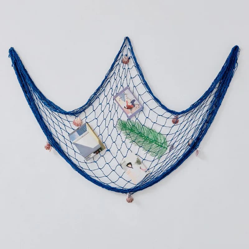 1.5x2 Meters Thick Rope Fishing Net Wall Decor Mediterranean Hemp Net for Background Nautical Home Party Photography Prop