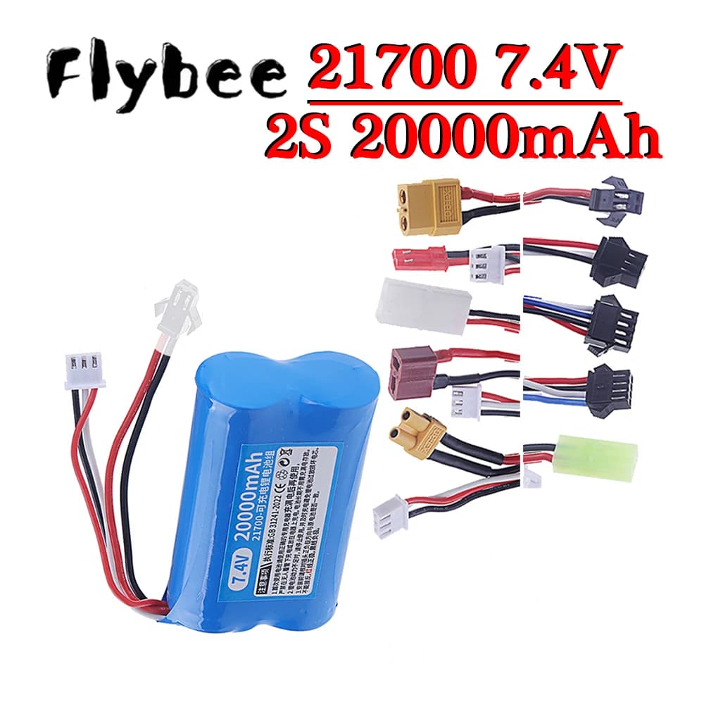 2S1P 21700 Rechargeable Lithium Battery 20000mAh 7.4V For Remote Control Off-road Vehicle High-speed Car RC Model Electric Toys