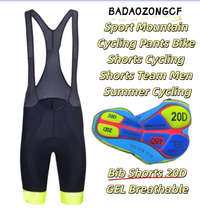 2025 Sport Mountain Cycling Pants Bike Shorts Cycling Shorts Team Men Summer Cycling Bib Shorts 20D GEL Breathable