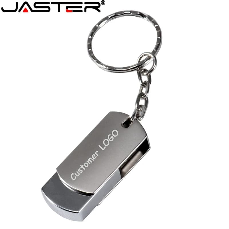 JASTER chiavetta USB portatile in metallo 64GB Mini Pendrive 32GB memoria argento 16GB portachiavi gratuito Pen Drive Stick 8GB U Disk 4GB