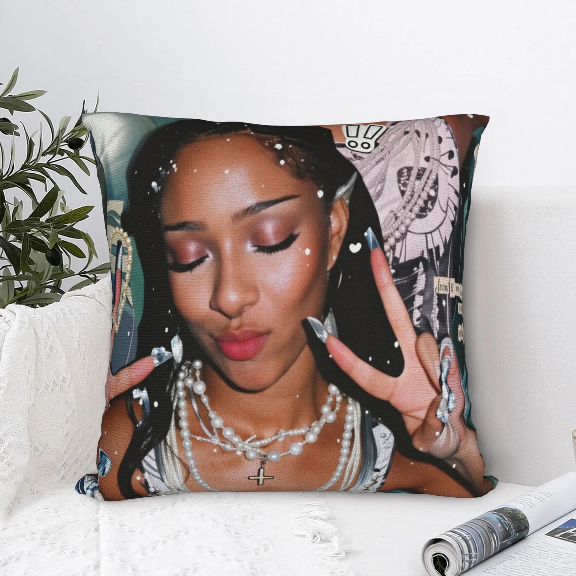 Katseye Member Portrait Pillow Cover Print Cushion Cover Morden Pillow Case For Sofa Couch Bed Living Room