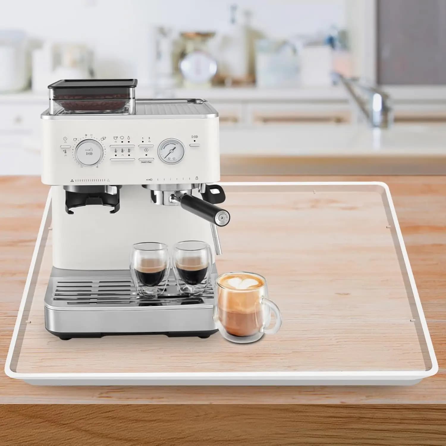 Silicone Carpet for Coffee Machine with Rialized Edge, 19,7x15 Inches, Heat Resistant and Anti-slip for Work Plan Protection