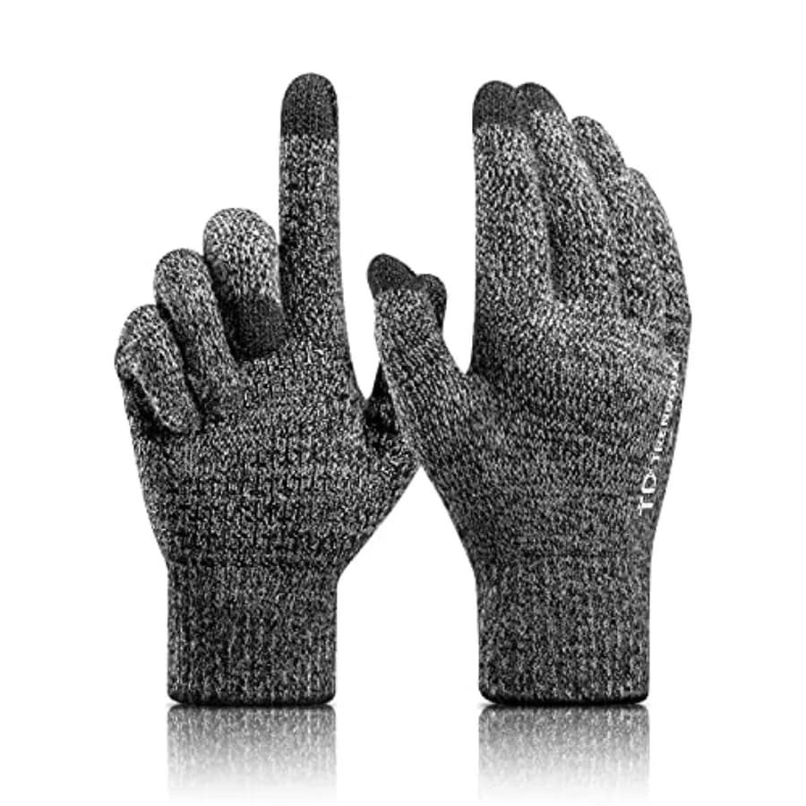 Guanti Invernali in Lana Merino per Uomo e Donna, Caldi per Climi Freddi, Touchscreen, Unisex, Antiscivolo, Polsino Elastico Lavorato a Maglia