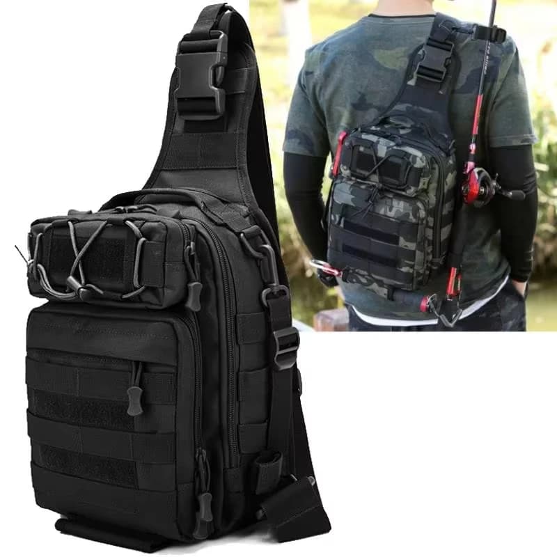 Men's Multifunctional Fishing Bag Camping Shoulder Bag Hiking Hunt Light Bag