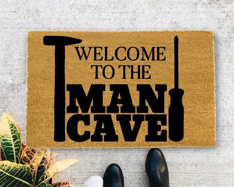 Doormat Welcome to the Man Cave Funny Doormat Customized Design Welcome Mat Coir Anti-slip Absorbent Rugs Housewarming Gifts Mat