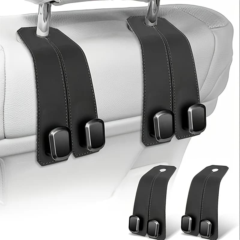 Confezione da 2 ganci per sedile auto, design a doppio gancio invisibile, organizer resistente per borse, ombrelli e accessori