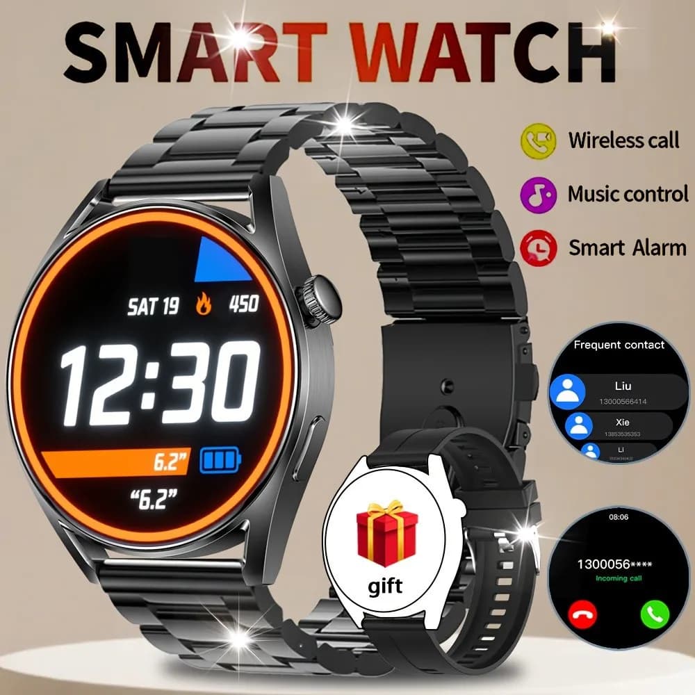 GT2pro Smart Watch for Women's Man (responses/make calls), fitness tracker HD by 1,46" heart rate, blood oxygen and sleep for Android iOS