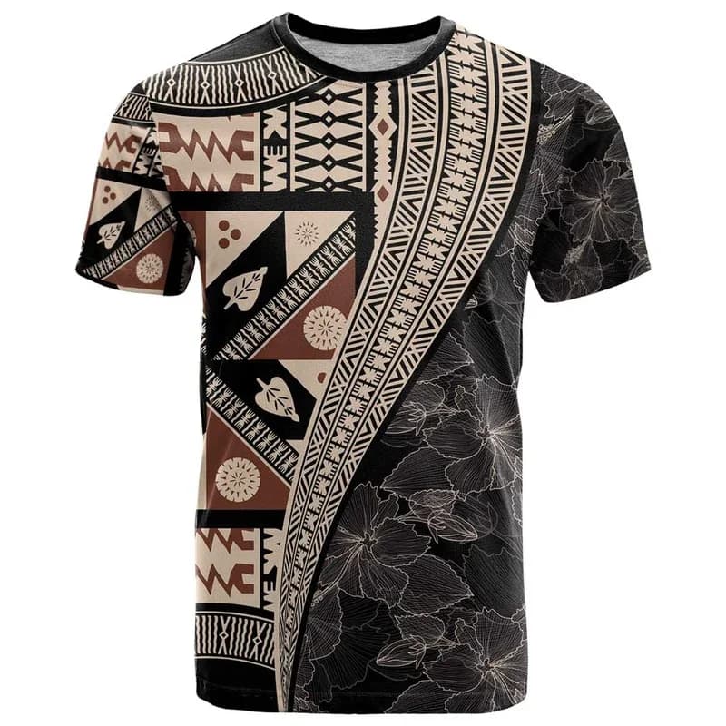 Nuova maglietta Tiki per uomo estate ibisco 3D stampato girocollo maniche corte casual oversize polinesiano strada T-shirt vestiti