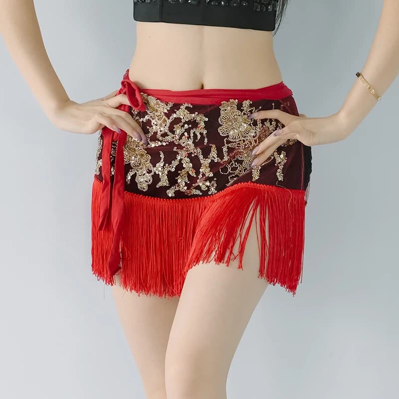 Gonna sciarpa dell'anca di danza del ventre nappa di perline sexy estate nuova tuta da allenamento di danza orientale borsa sciarpa in vita.