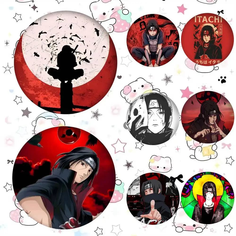 Spilla in metallo con icona stampata luminosa, simpatica e morbida, a tema cartone animato, regalo per amici, distintivo da colletto, spilla da risvolto, Anime U-Uchiha COOL Itachi