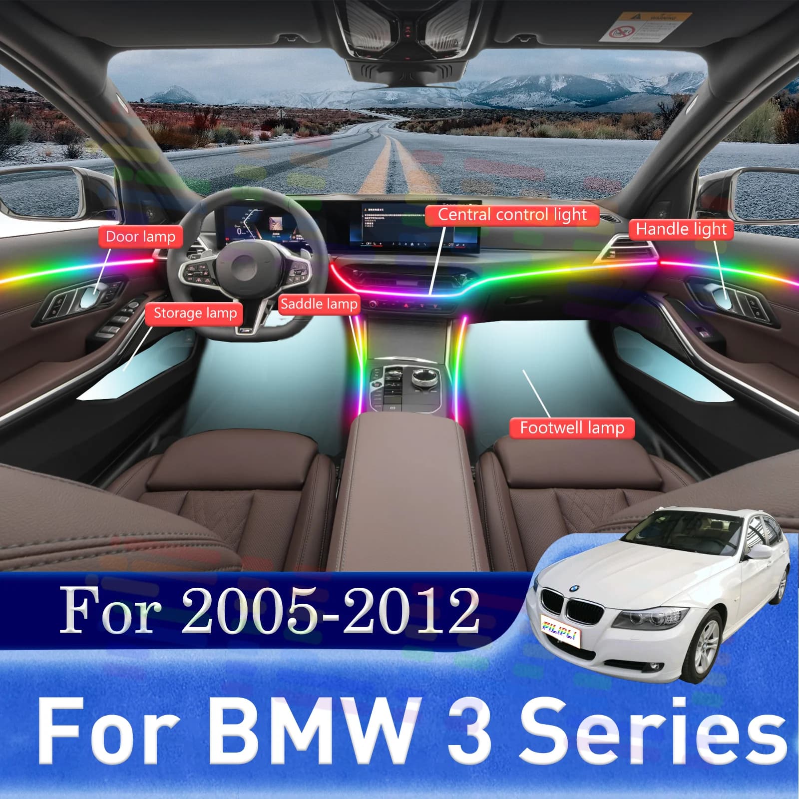 For BMW 3 E90 E91 E92 E93 Add elegance to Opera House runs with hidden LED light belts for interior car